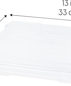 Alternative view of IRIS USA Board Game Storage Craft Organizer Box with Snap-Tight Latch Lid. 8-Pack Portable Plastic Case Bin for Puzzles. Magazines. Hobbies. Art Supplies. Fits 8.5 x 11 & A4 Papers. Slim. Clear