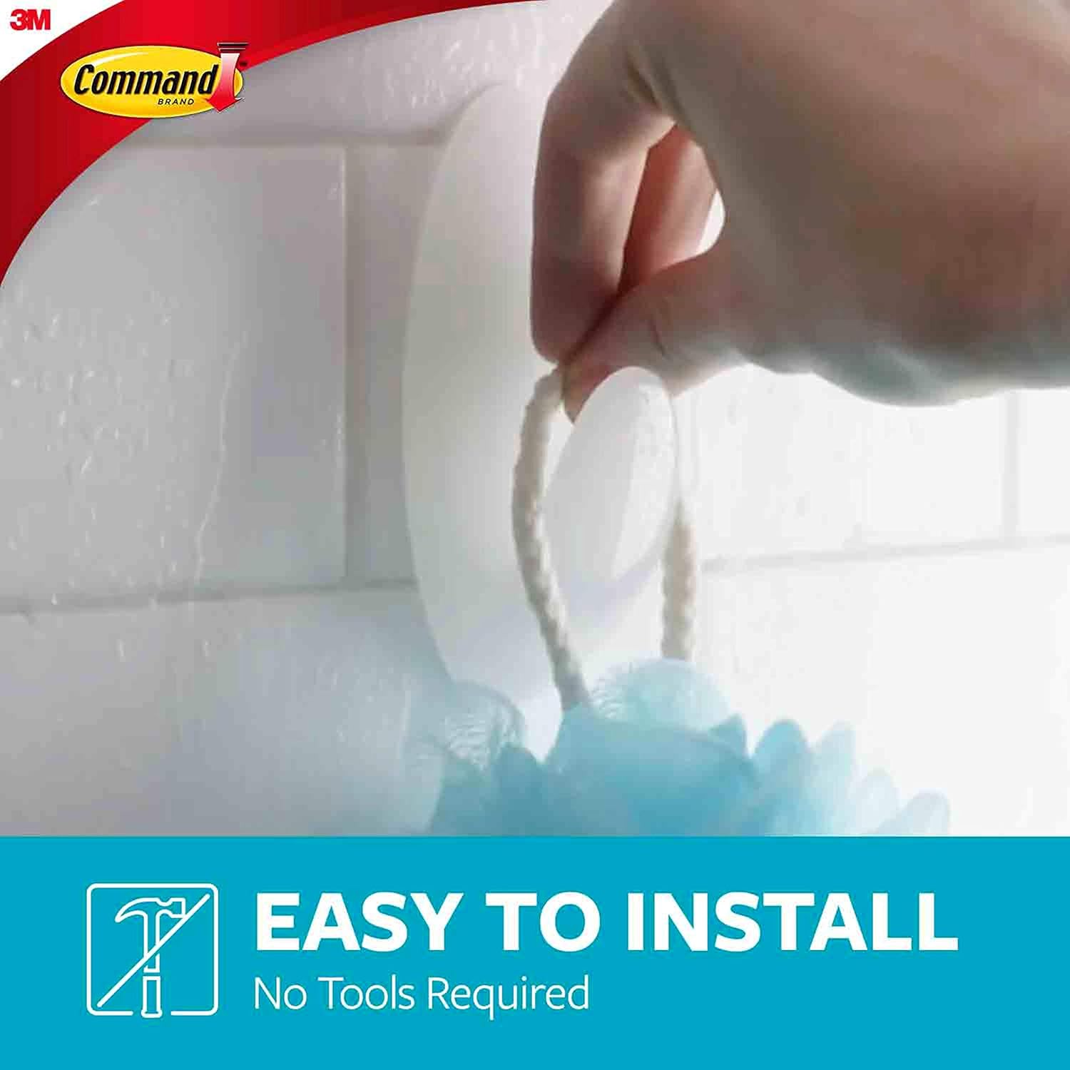 Command Bath Large Towel Hook Value Pack. Clear Frosted. 3-Large Hooks. 3-Water-Resistant Strips. Organize Damage-Free - Image 4