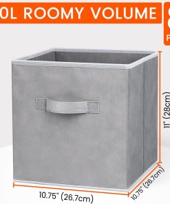 Alternative view of Criusia Storage Cubes - 11 Inch Heavy Duty Fabric Closet Bins for Shelves. Cube Organizer - 8 Pack Collapsible Decorative Storage Bins Baskets for Organizing Clothes Blankets Toys (Grey)