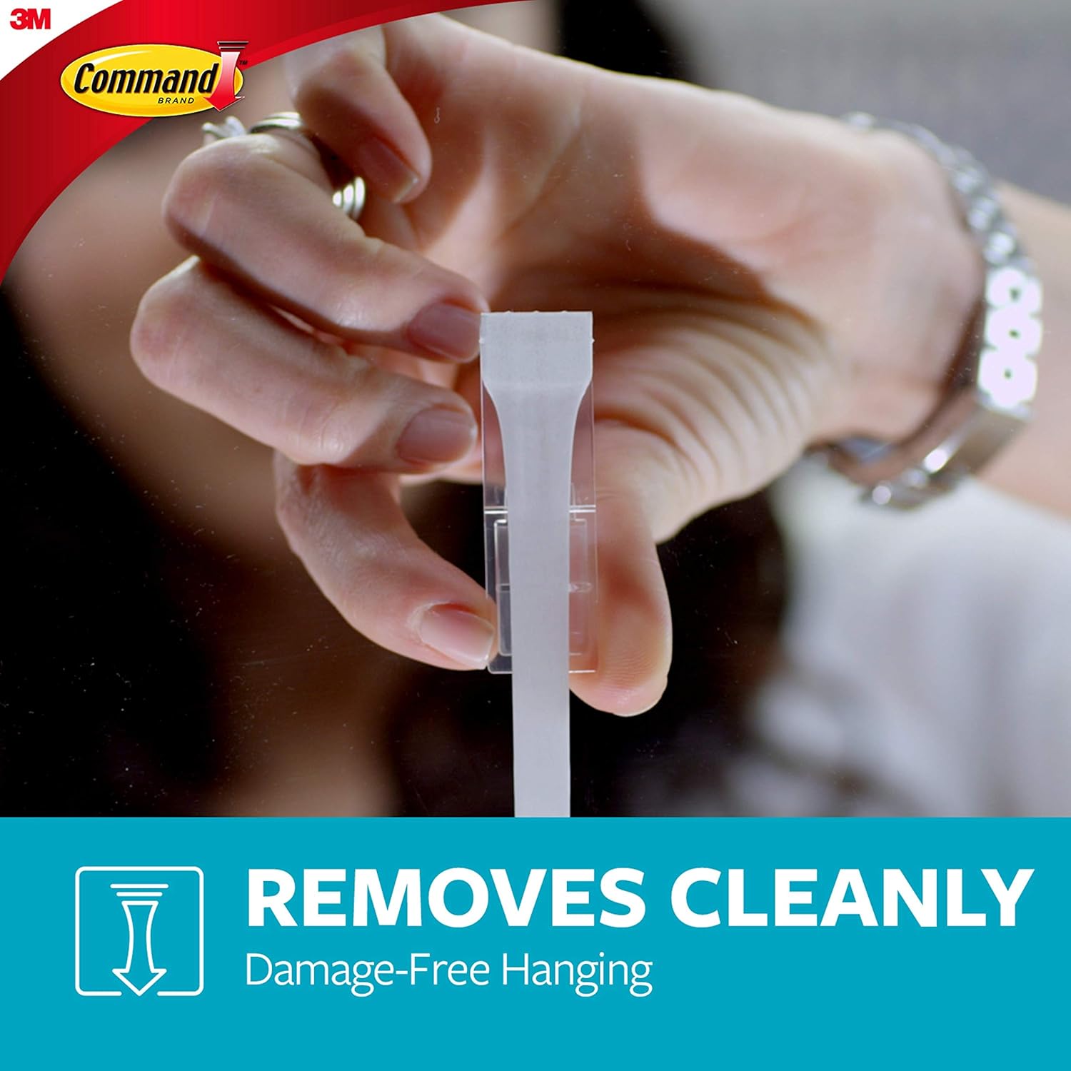Command Bath Large Towel Hook Value Pack. Clear Frosted. 3-Large Hooks. 3-Water-Resistant Strips. Organize Damage-Free - Image 6