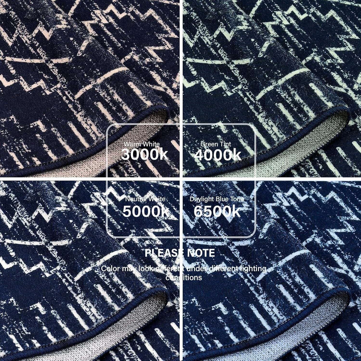 Wonnitar Moroccan Washable Rug 3x5. Blue Non-Slip Entryway Area Rug. Soft Farmhouse Bedroom Throw Mat. Geometric Low Pile Scandinavian Accent Carpet for Entry Kitchen Basement (Blue.3'x5') - Image 4